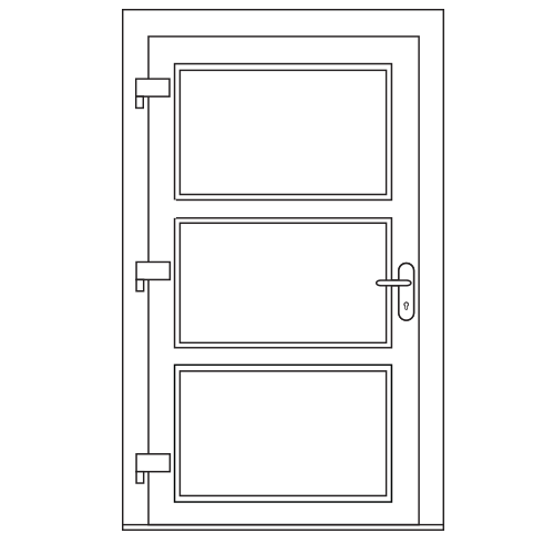 Aluminium deur (3 vaks)